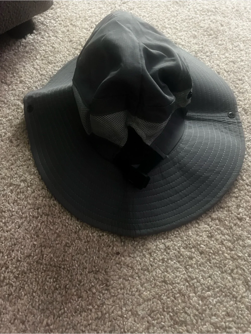 Sunshade Women’s Ponytail Wide Brim Sun Hat UPF Hiking Fishing Beach Gray